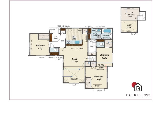 【間取り】 | 久喜市野久喜3期　ブルーミングガーデン　新築戸建　全１棟　１号棟