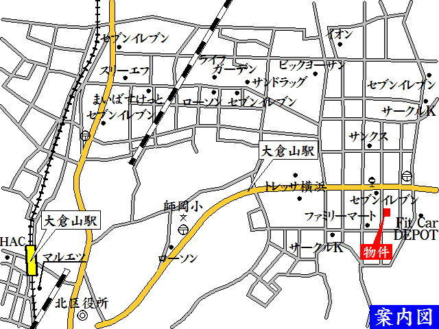 横浜市鶴見区駒岡１丁目のアパートの地図|案内図