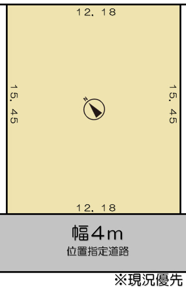 八軒３条西２丁目：１号地の土地図|敷地広々５６坪・南西向きの土地です