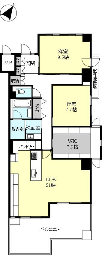 ラ・メール狩口Ⅱ 参番館の間取り