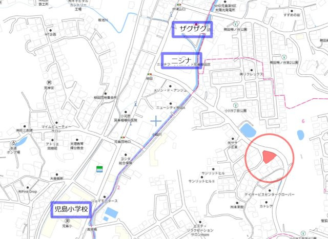 児島小川9丁目　146坪　高台にある売土地の地図