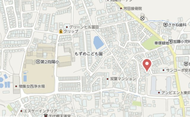 向日市物集女町燈篭前　新築戸建の地図