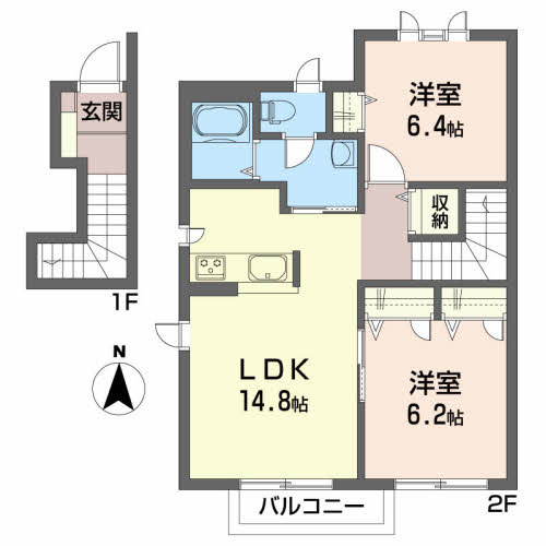 ブランシェ山の手Bの間取り