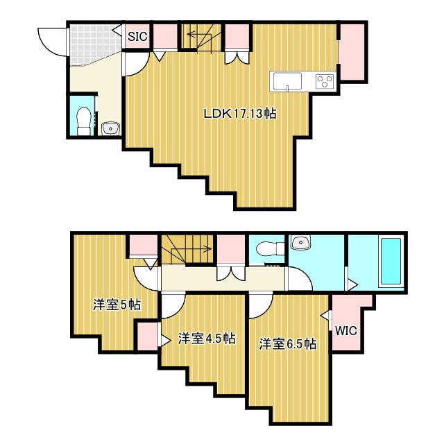 旭区白根6丁目　新築戸建ての間取り