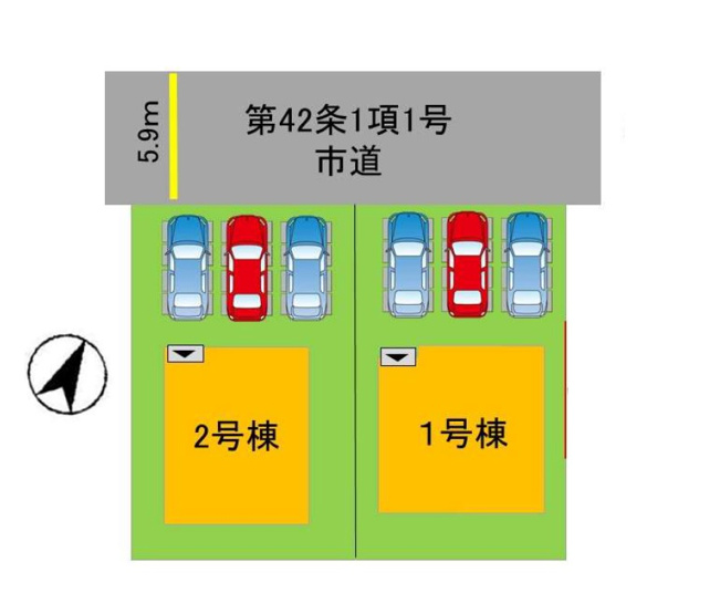 【区画図】 | 福岡市西区野方3丁目5期　1号棟（全2棟）【仲介手数料無料・0円】 | 区画図です。1号棟