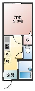 岩出市山のアパートの間取り