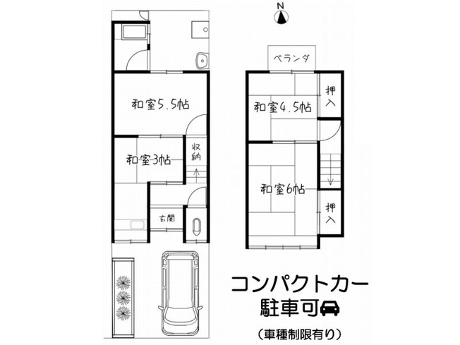 【間取り】 | 山科区大塚丹田　中古テラスハウス