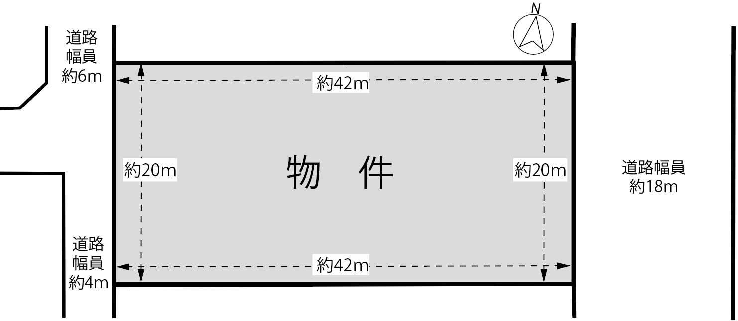 太田市西本町売地の土地図