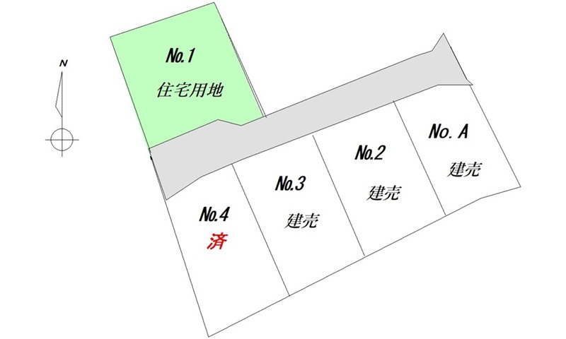 安芸郡熊野町出来庭7丁目　土地の区画図