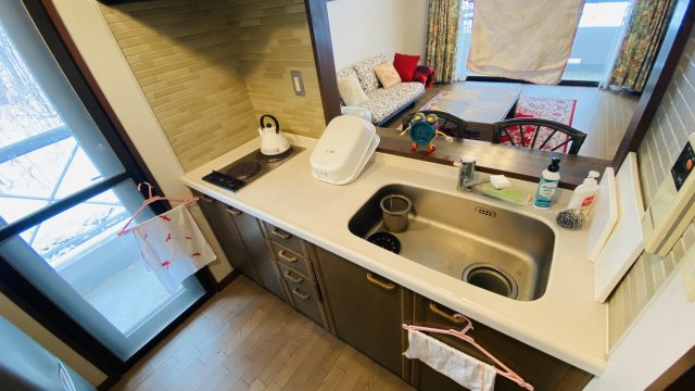 浅間ハイランドパーク プルミエールC棟1階 2LDK サウナ付きのキッチン