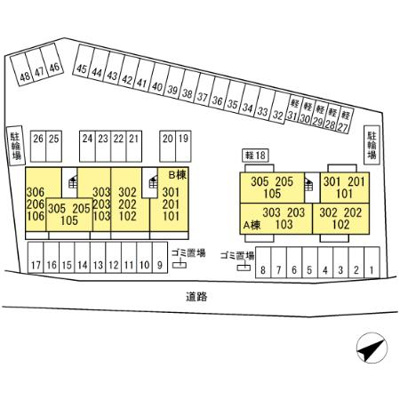 【区画図】 | ＷＭ新八代 B棟 | 【ＷＭ新八代 B棟】