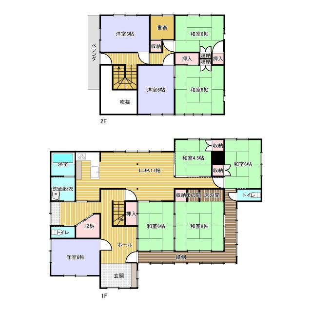 鳥取市南隈　中古戸建の間取り
