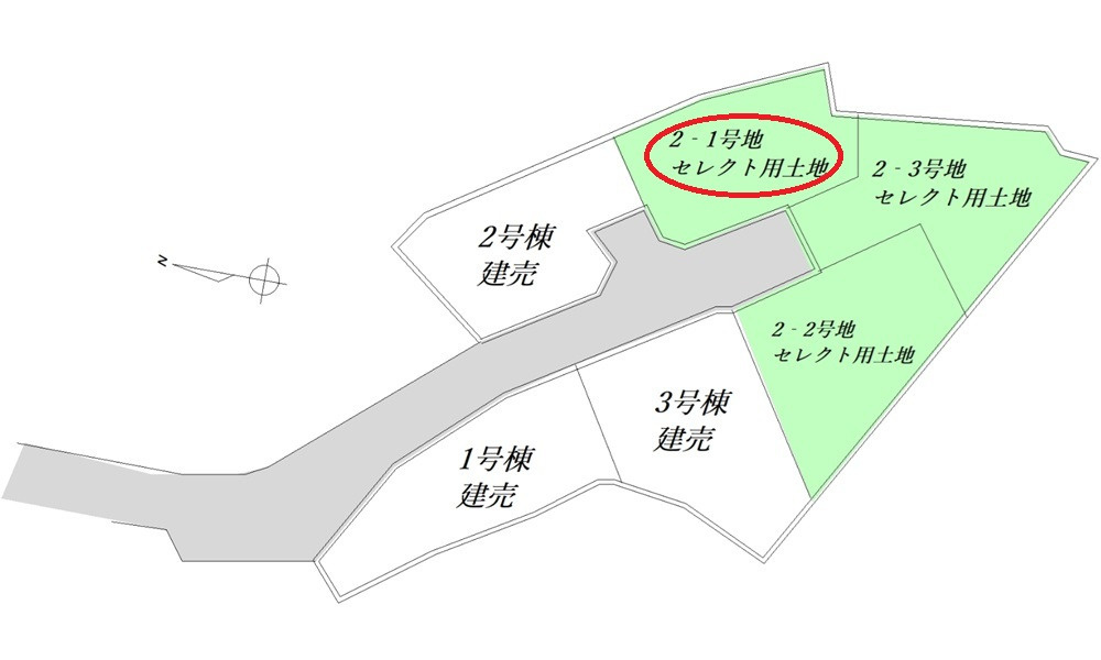 広島市安佐北区亀山６丁目　土地(全３区画)の区画図