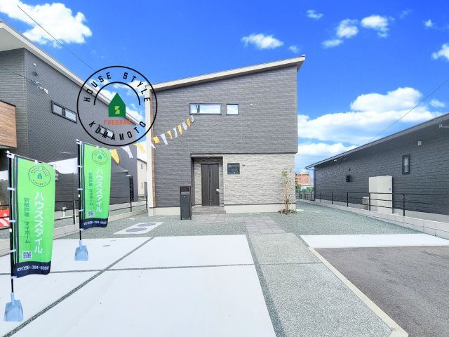 菊池郡大津町室第1-3棟（4号棟）の外観|デザイン性のある外観です。