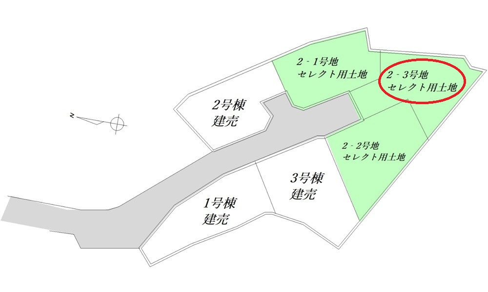 広島市安佐北区亀山６丁目　土地(全３区画)の区画図