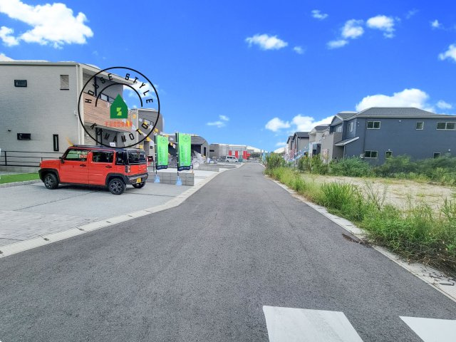 菊池郡大津町室第1-3棟（5号棟）の前面道路含む現地写真|前面道路です。