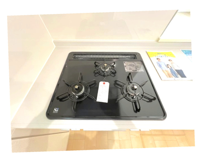 青梅市長淵３丁目　新築戸建全7棟のキッチン|三口ガスコンロ