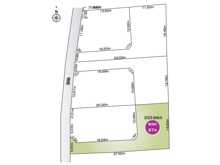 取手市米ノ井　4号地◆区画図