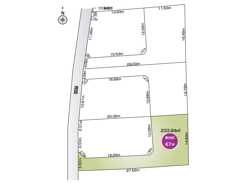 取手市米ノ井　4号地◆区画図