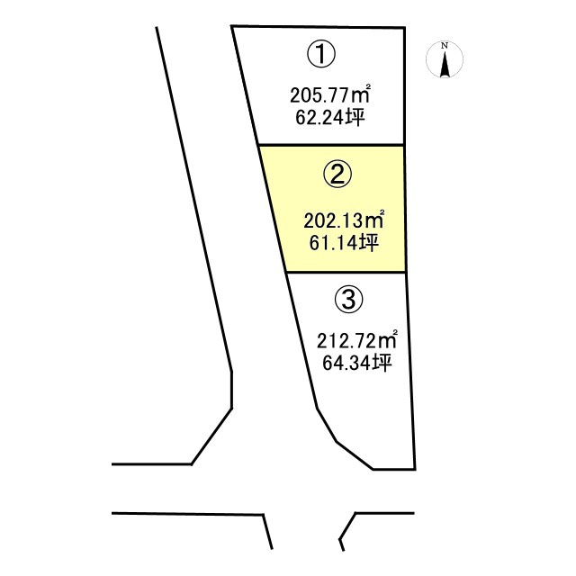 西条市小松町新屋敷甲207-1②　売土地の土地図