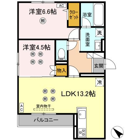 D-ROOM半道橋の間取り