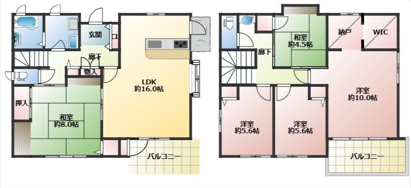草花　中古戸建　P4台　の間取り