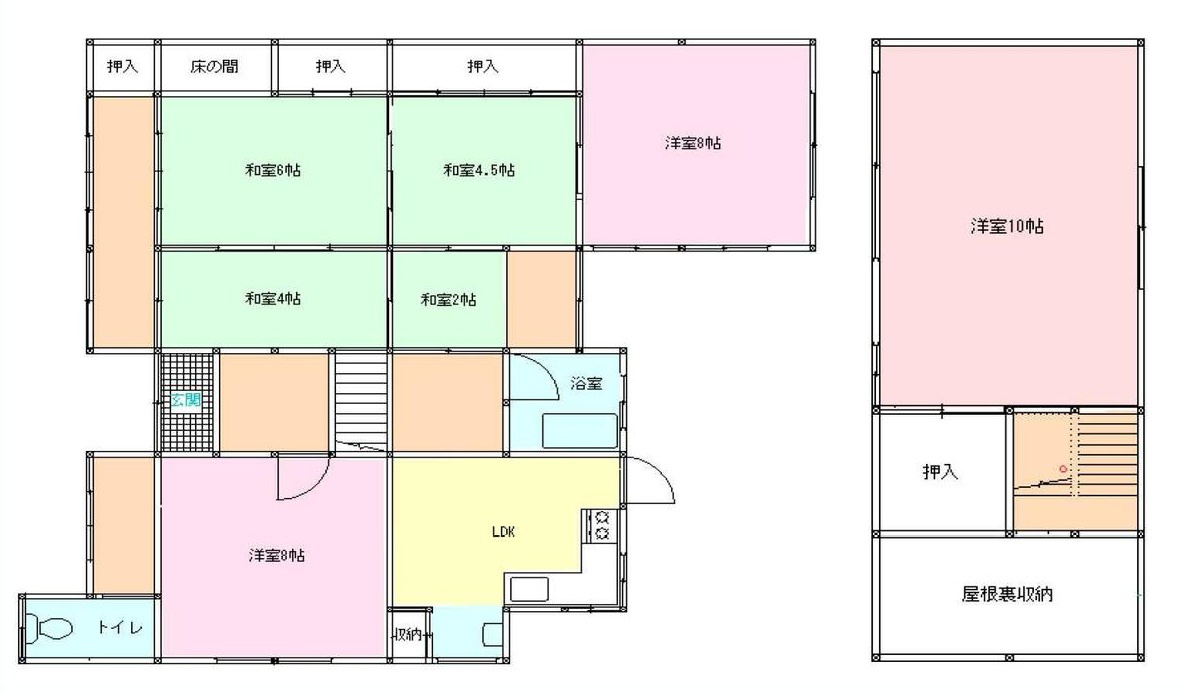 高砂市阿弥陀町南池　中古戸建の間取り|6SLDKです。