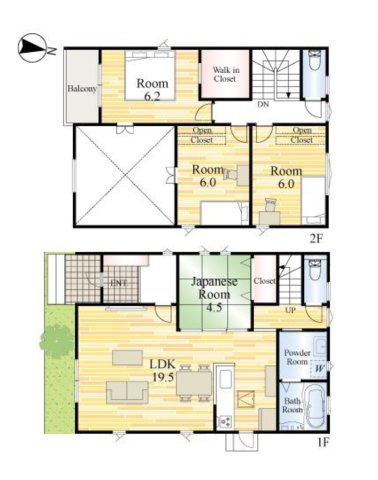 合志市幾久富第1-2棟（4号棟）の間取り|全居室収納付きで便利です。