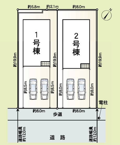 【区画図】 | 加古郡播磨町西野添第2（全2棟）1号棟 | 1号棟。