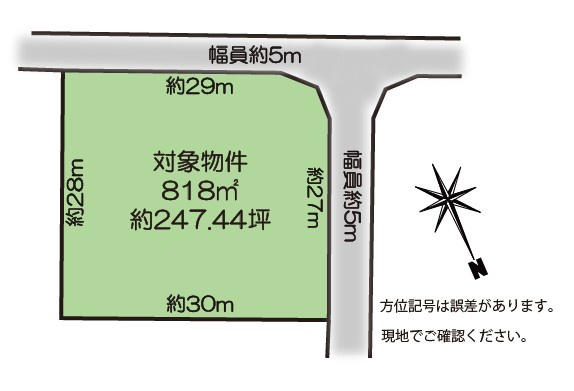 浅間ハイランドパーク 角地でゲートからも近い土地の土地図