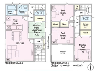 【間取り】 | 瑞穂市生津天王東町新築建売全3棟！耐震＋制震のお家！お車並列3台可能！インナーバルコニーのあるお家！ | 瑞穂市生津天王東町新築建売全3棟！耐震＋制震のお家！お車並列3台可能！インナーバルコニーのあるお家！