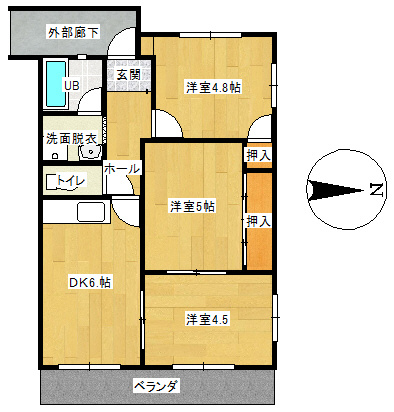 富谷マンションの間取り|間取り図は現況を優先します。