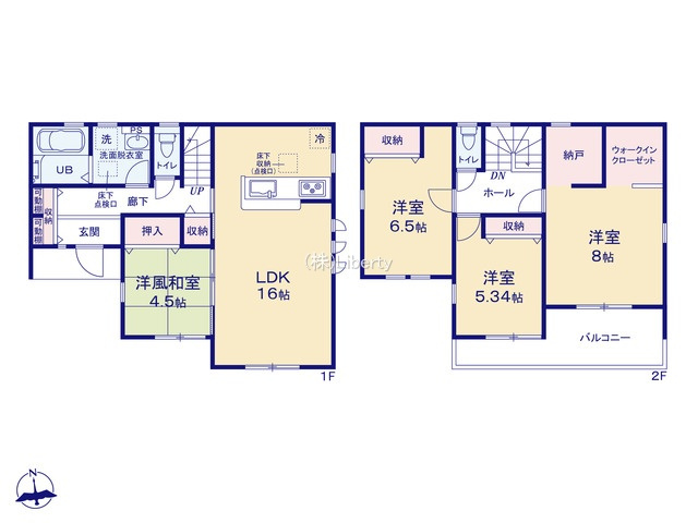 第1笠間市笠間　新築戸建　6号棟の間取り