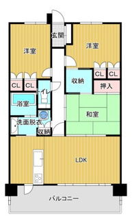 【No.7411】サーパス青葉町/3LDK/最上階の間取り
