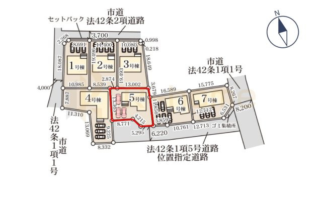 第1笠間市笠間　新築戸建て　5号棟の区画図|大きなお買い物だからこそ、メリット・デメリットを伝えさせて頂きます。
R-homeにお任せください♪
