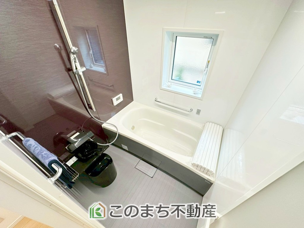 宇都宮市鶴田町　NordicStyleモデルハウスの浴室|ゆったりと入れるフルオートバスはお子様との団らんバスタイムが楽しめます♪

