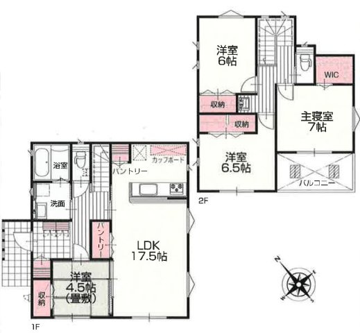 新築戸建　長野市上松2丁目　全2棟の間取り