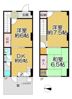【間取り】 | 灘ビラー | メゾネットタイプの３DKの間取りです♪２LDKとしても使用可能でございます！！令和８年６月初旬室内リフォーム済み！お待たせ無しで即ご入居していただけます！！素敵な室内をぜひ現地でご確認ください！！