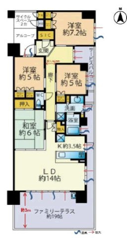 リビオ光明池ロジュマンの間取り|4LDK