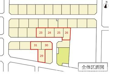 平塚市菫平　売地　全7区画の区画図|対象地は宅地29です。