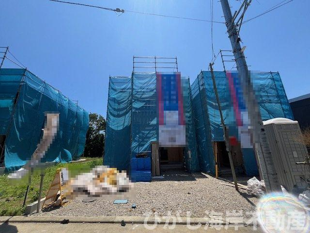 茅ヶ崎市行谷　新築戸建　全3棟の外観|6月22日撮影　建築中　現地外観