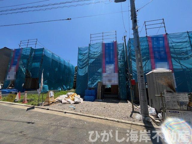 茅ヶ崎市行谷　新築戸建　全3棟の外観|6月22日撮影　建築中　現地外観