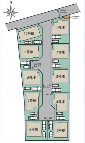 平塚市纒新築戸建て　4号棟の区画図|区画図「平塚市纒新築戸建て」