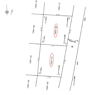 【土地図】 | 建築条件なし！！土地面積約195㎡（約59坪）接道間口約21ｍ♪