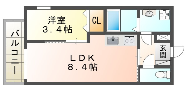ジーメゾン須磨エディエンの間取り