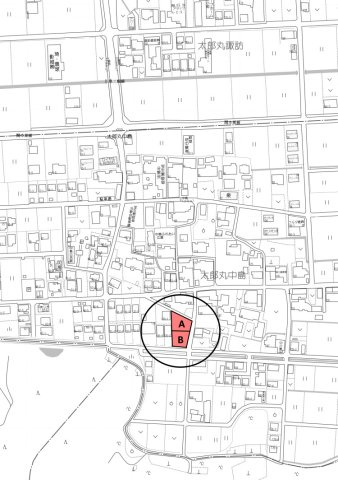 2区画分譲地　太郎丸中島　A区画の地図