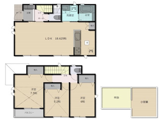 【間取り】 | 小平市栄町3丁目　新築戸建　【全1棟】