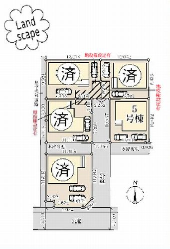 【区画図】 | 【仲介手数料０円】小田原市国府津　新築一戸建て　5号棟　全5棟 | 【仲介手数料０円】小田原市国府津　新築一戸建て　全5棟