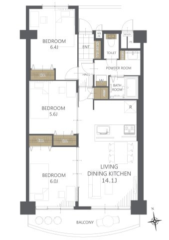 【間取り】南茨木ハイタウン美沢Ｆ棟 