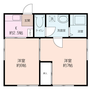◇２Kの間取りで全居室洋室